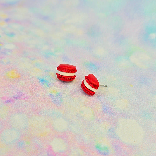 Red Mini Macaron Studs