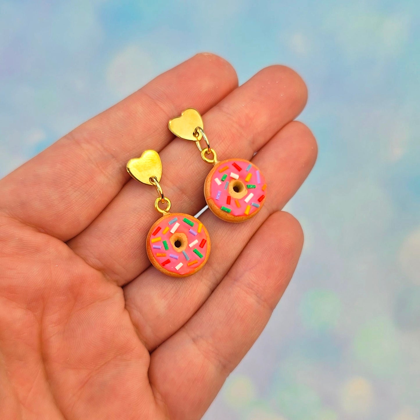 Pink Doughnut Dangles