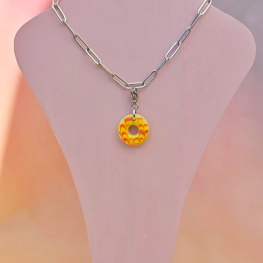 Yellow and Pink Party Ring Necklace Charm (Charm Only)