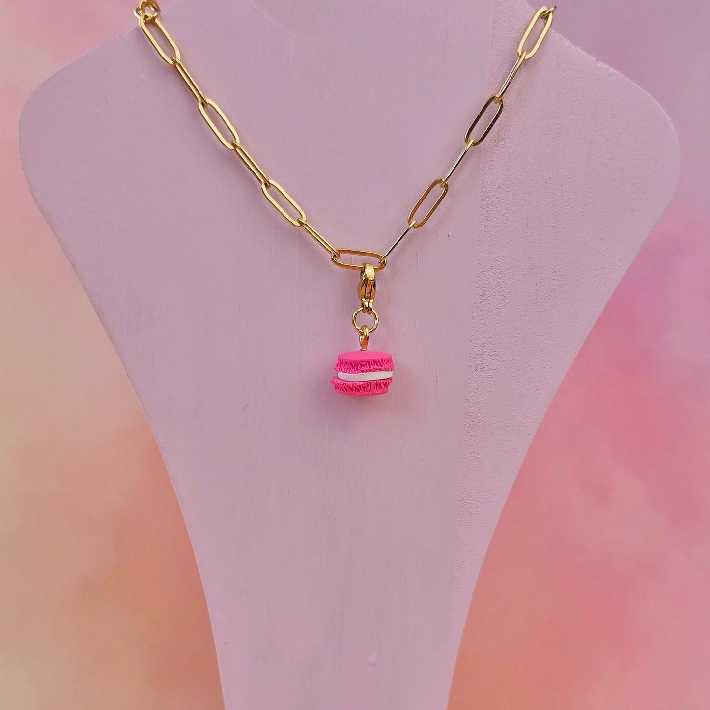 Pink Mini Macaron Necklace Charm (Charm Only)