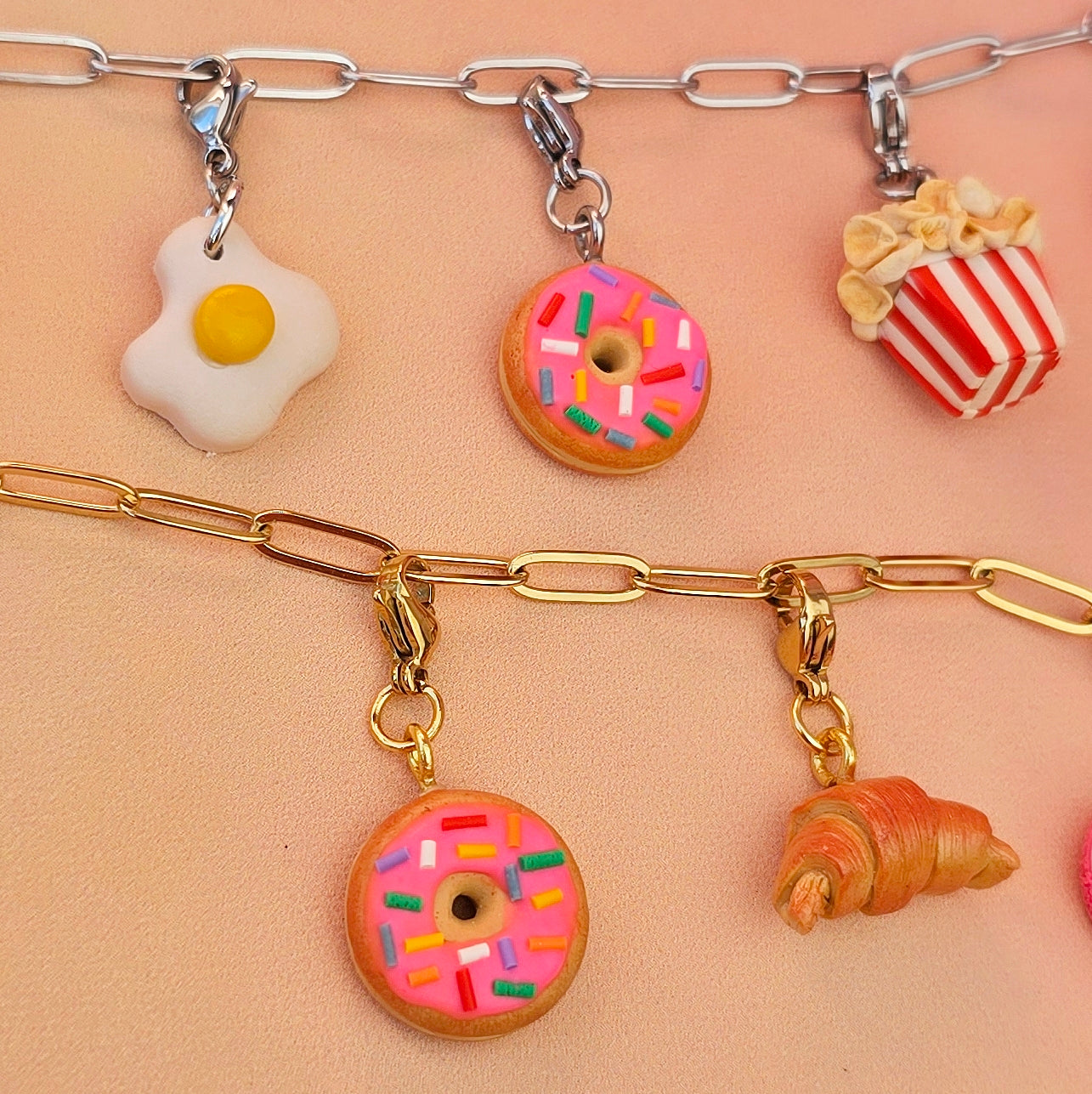 Pink Doughnut Necklace Charm (Charm Only)