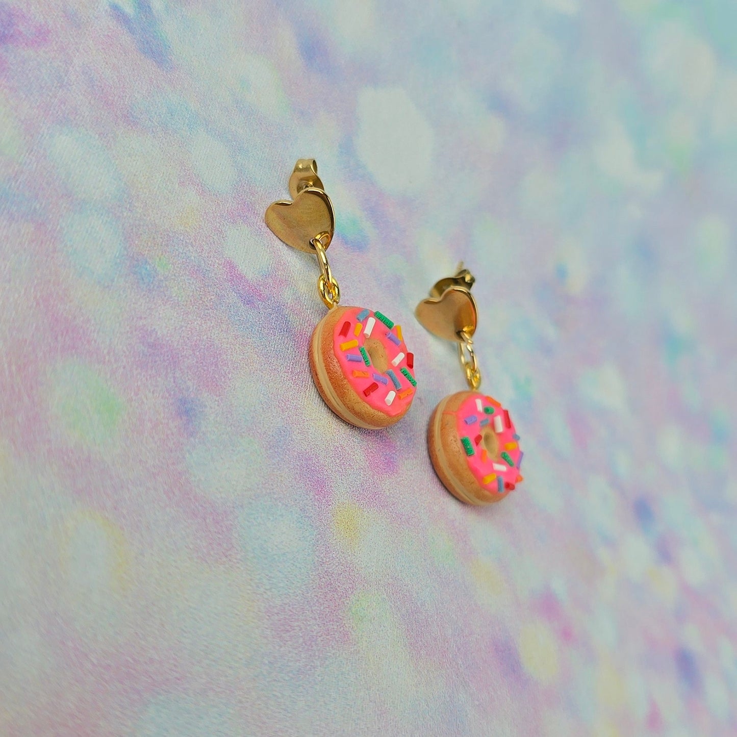 Pink Doughnut Dangles
