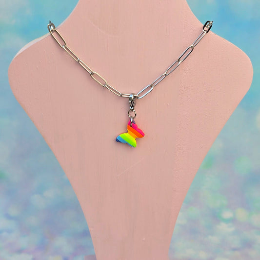 Neon Bouquet Butterfly (wing) Necklace Charm (Charm Only)