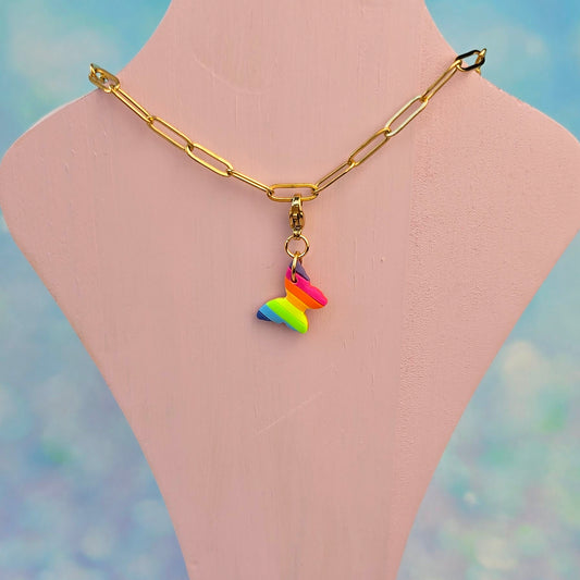 Neon Bouquet Butterfly (wing) Necklace Charm (Charm Only)