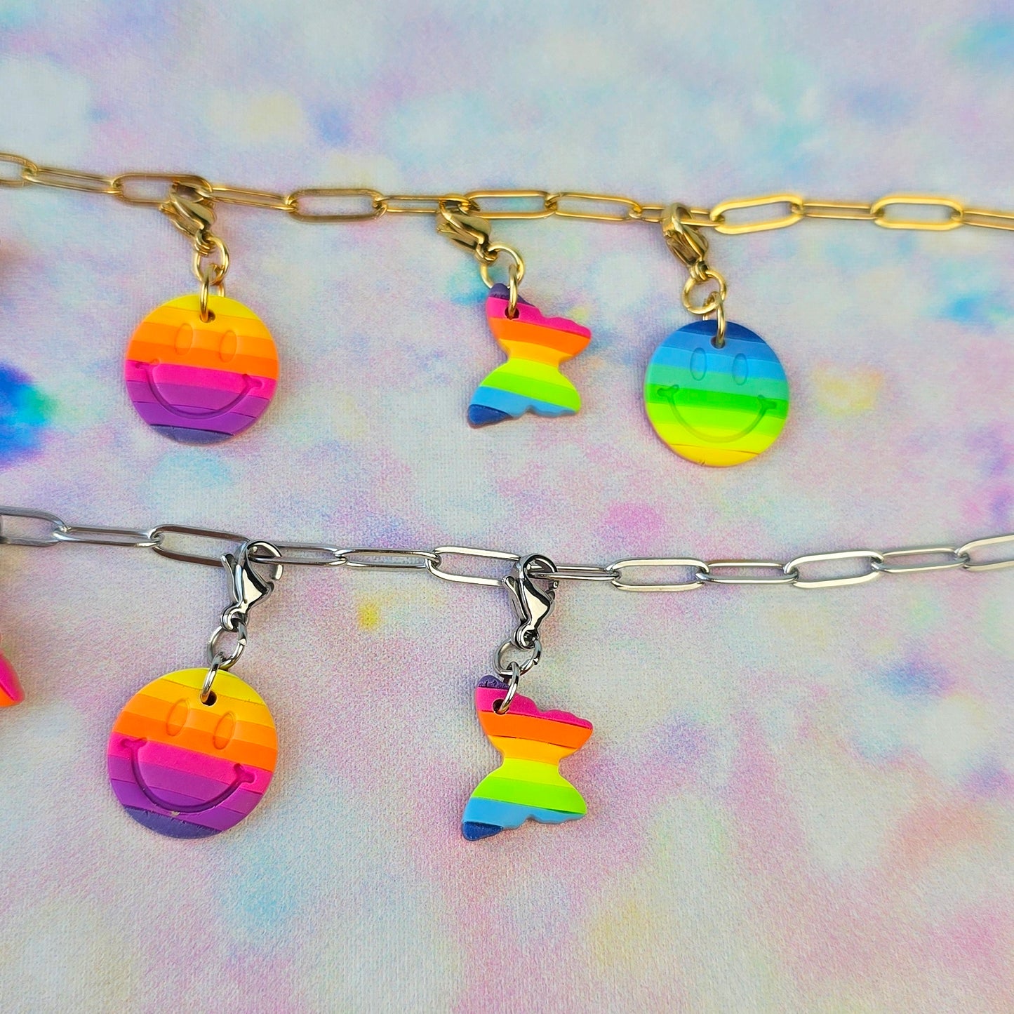 Neon Bouquet Butterfly (wing) Necklace Charm (Charm Only)