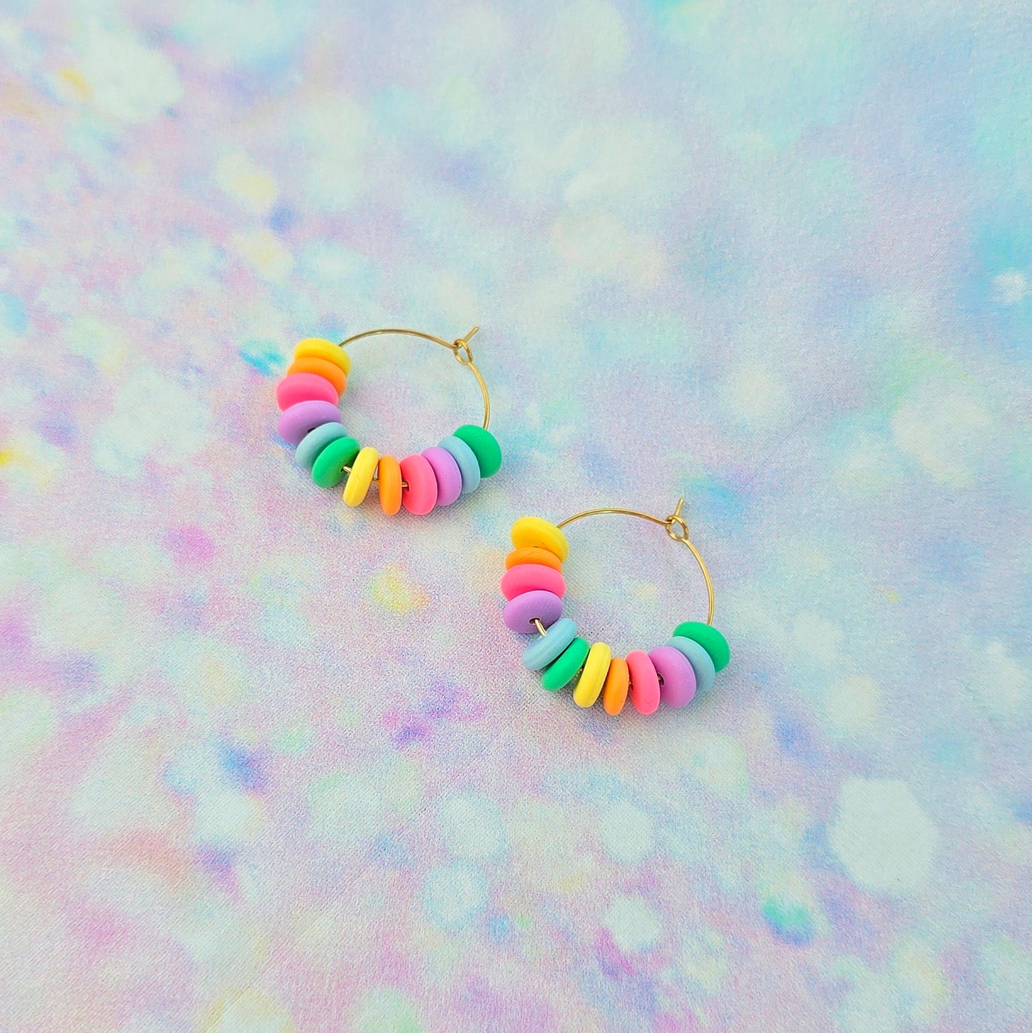 Pastel Mini Beaded Hoops