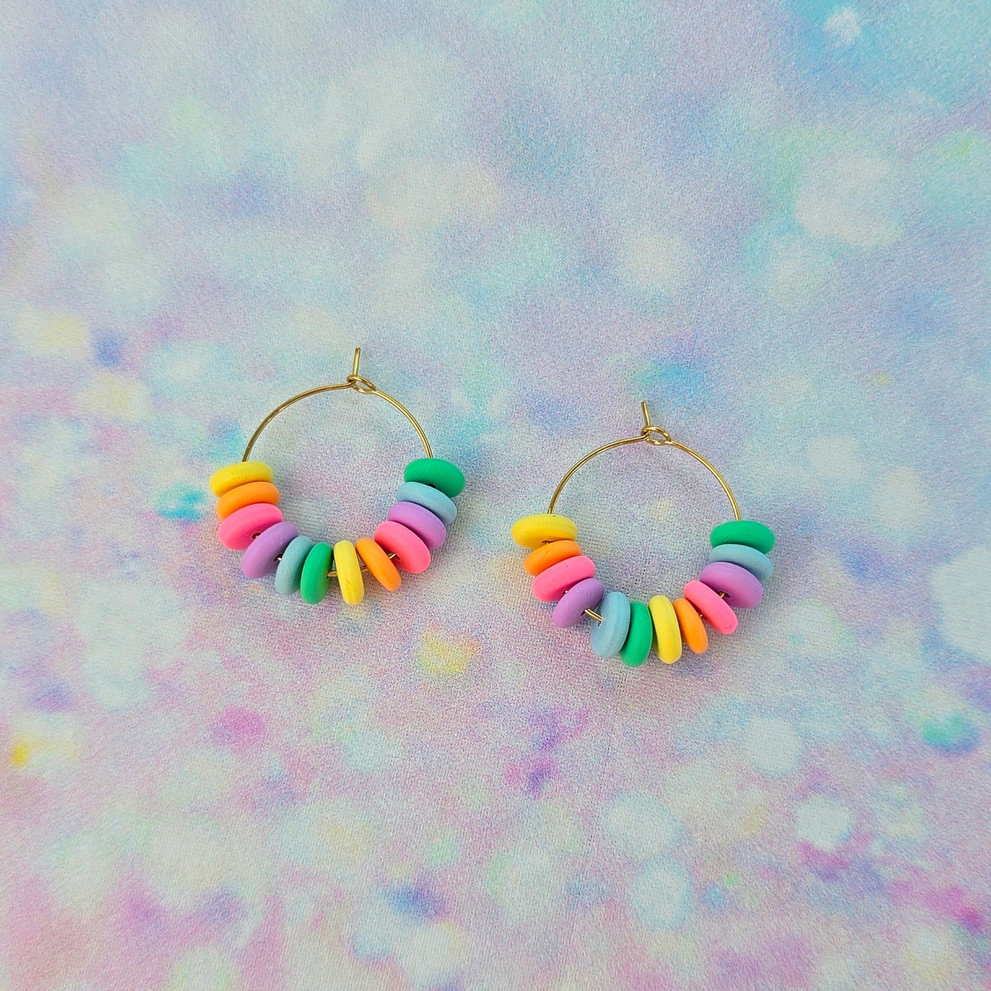 Pastel Mini Beaded Hoops