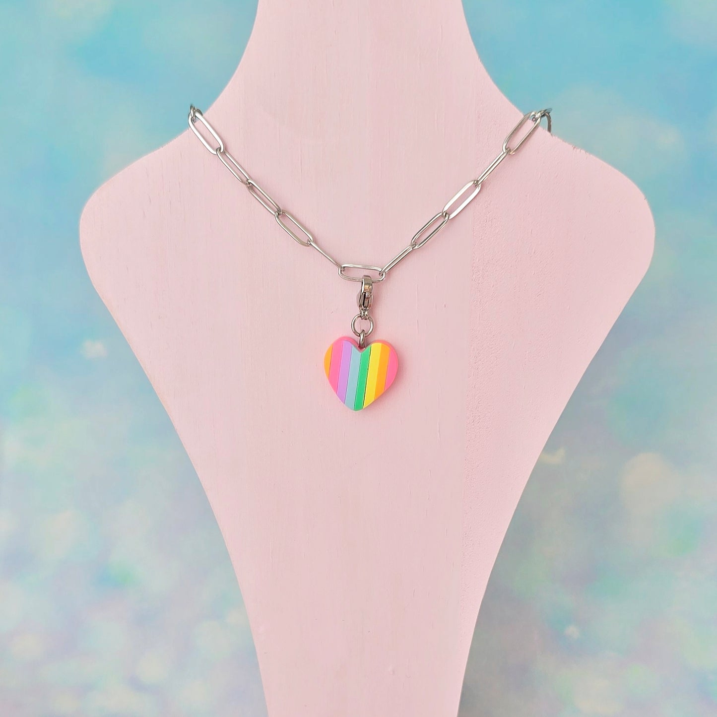 Pastel Heart Necklace Charm (Charm Only)