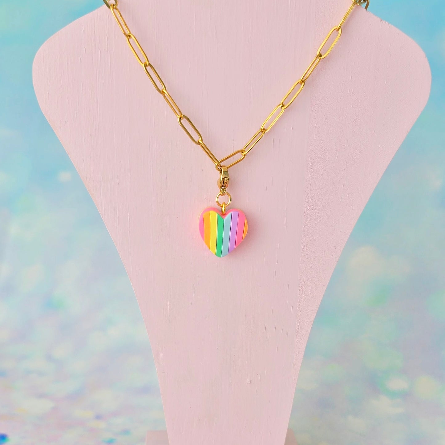 Pastel Heart Necklace Charm (Charm Only)