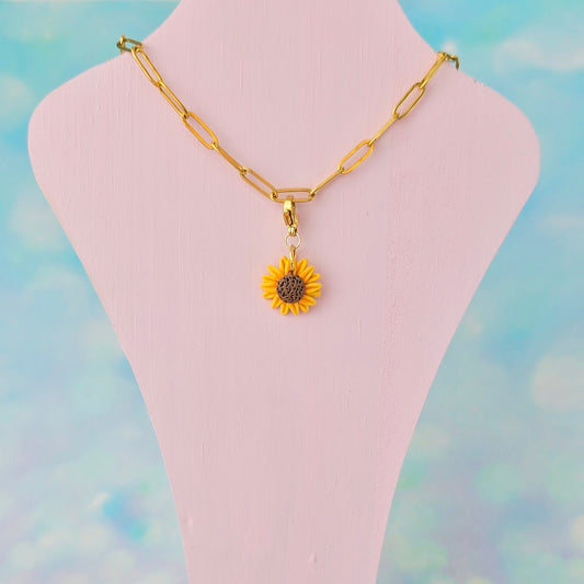 Sunflower Necklace Charm (Charm Only)
