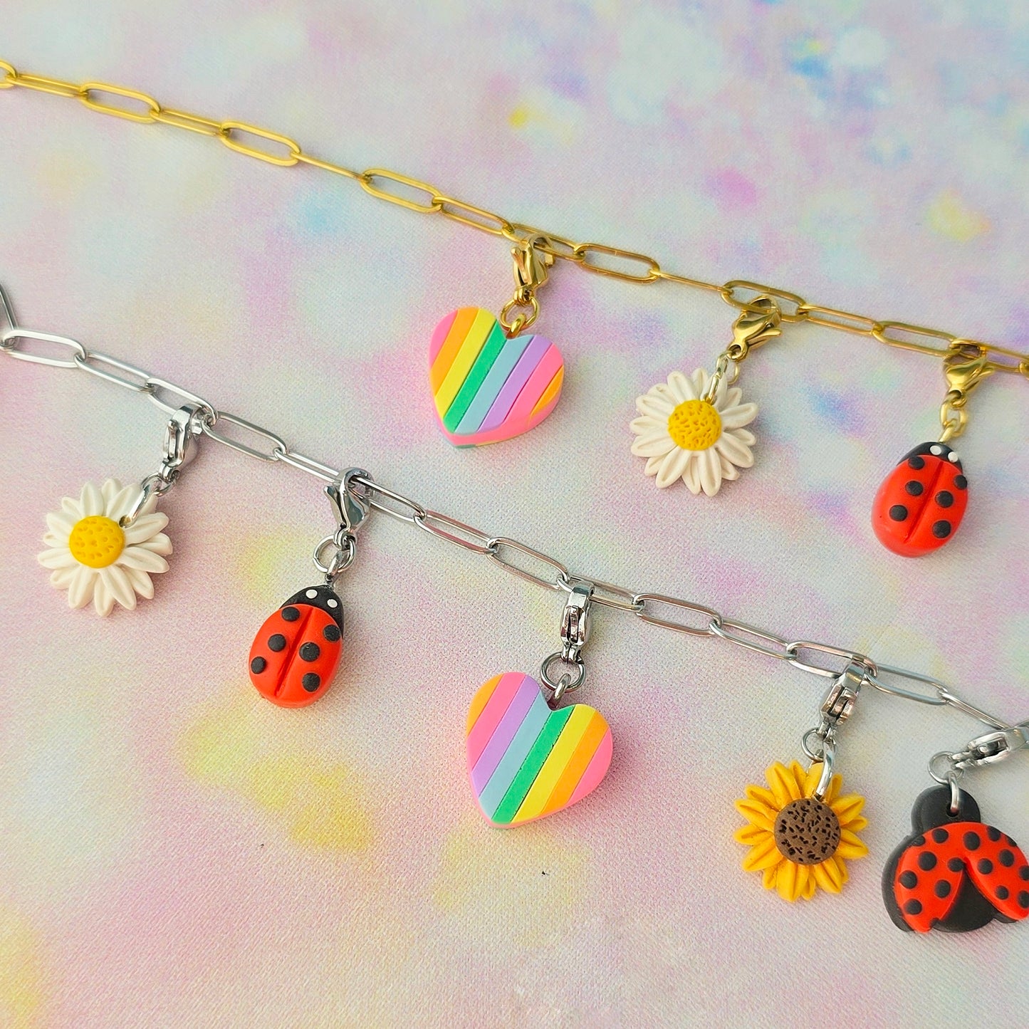 Pastel Heart Necklace Charm (Charm Only)