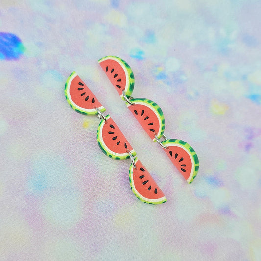 Watermelon 3 Drop Dangles