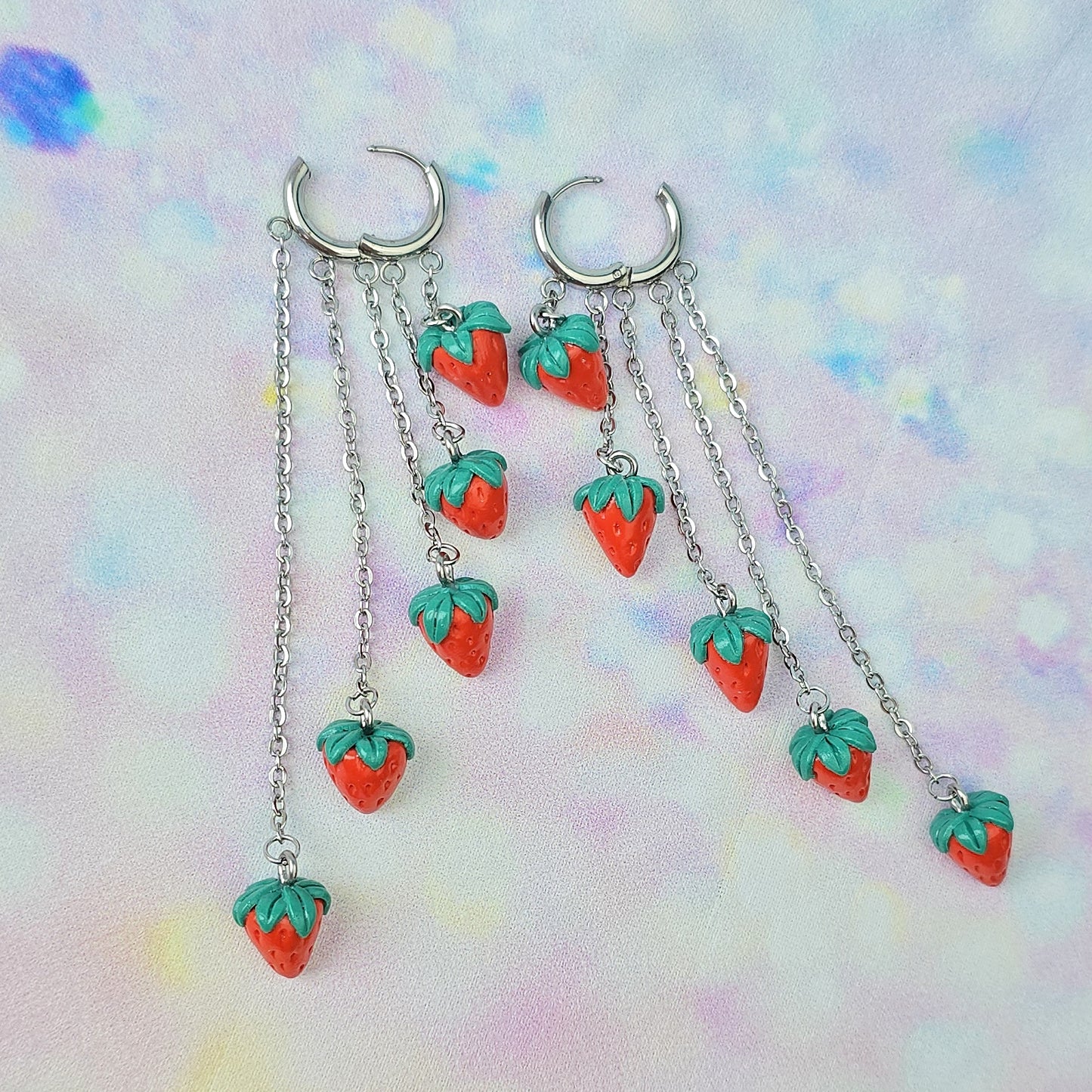Strawberry 5 Drop Dangles