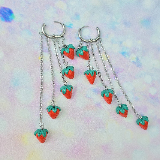 Strawberry 5 Drop Dangles