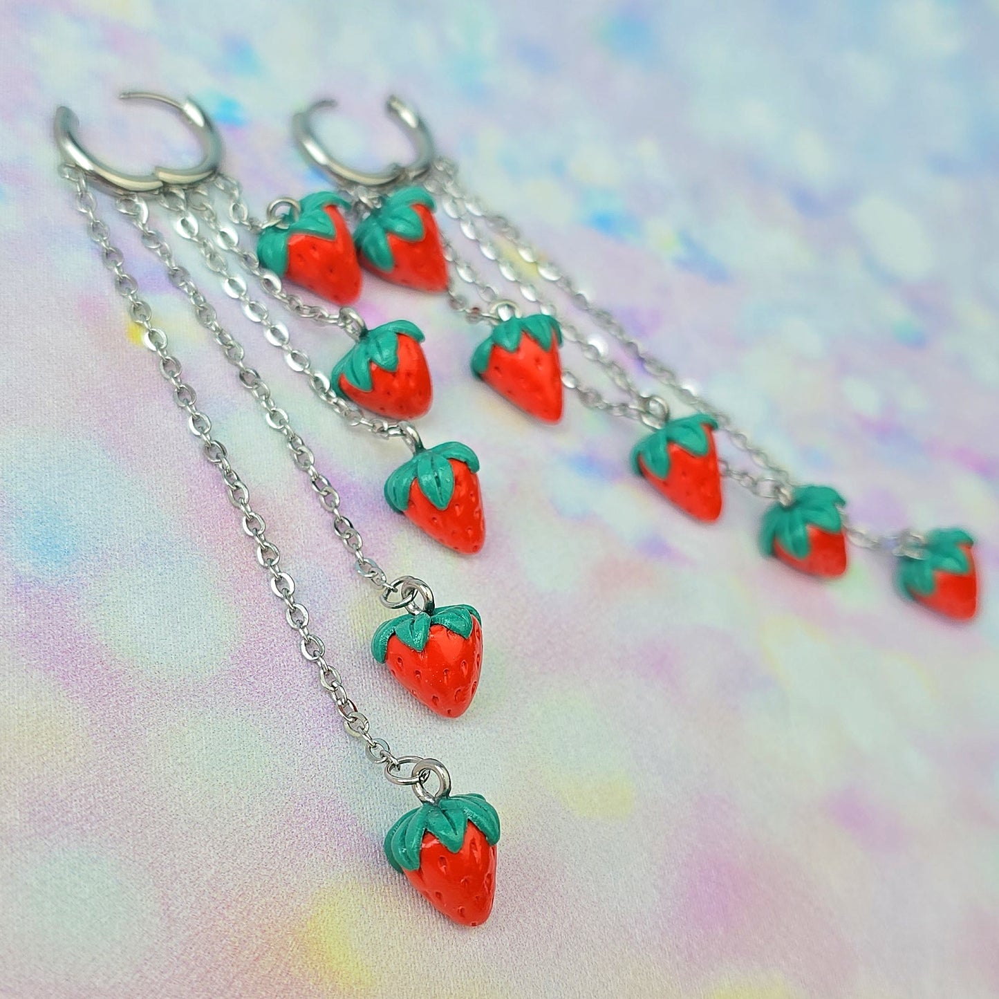 Strawberry 5 Drop Dangles