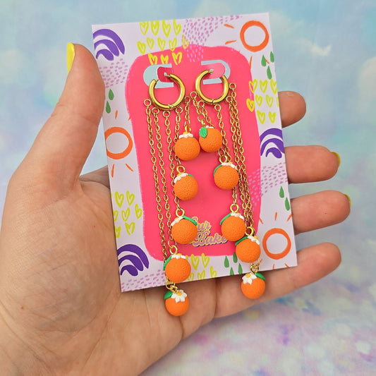 Orange 5 Drop Dangles
