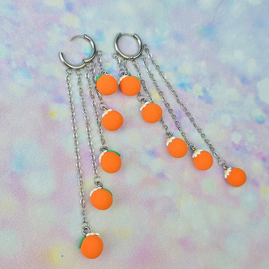 Orange 5 Drop Dangles