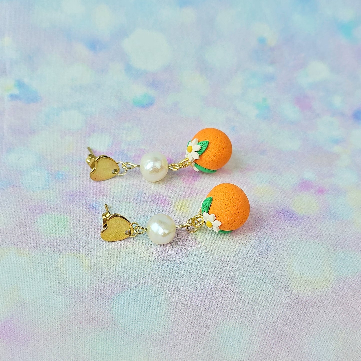 Orange and Pearl Dangles