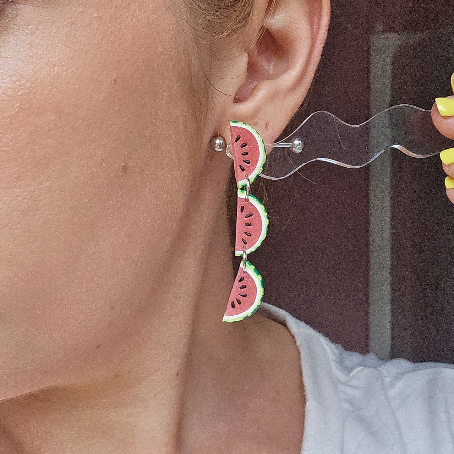 Watermelon 3 Drop Dangles