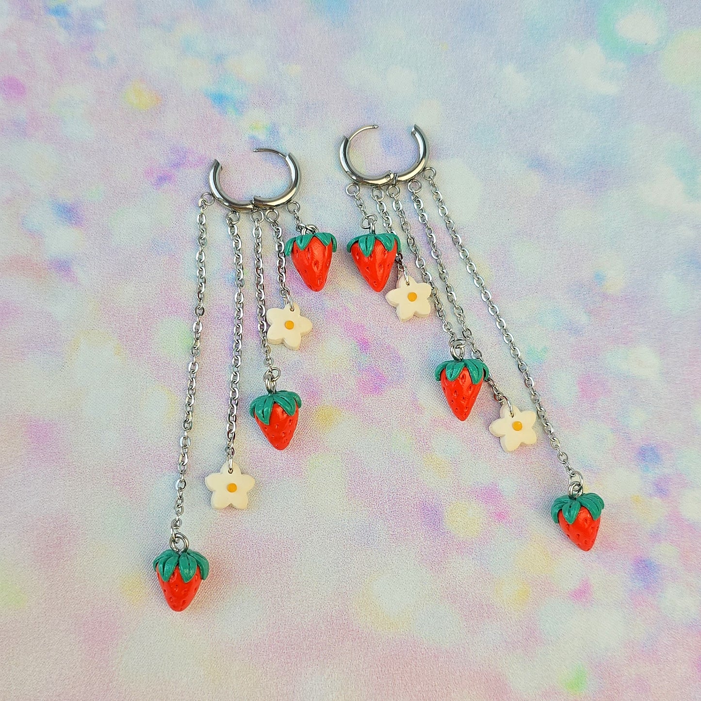 Strawberry and Flower 5 Drop Dangles