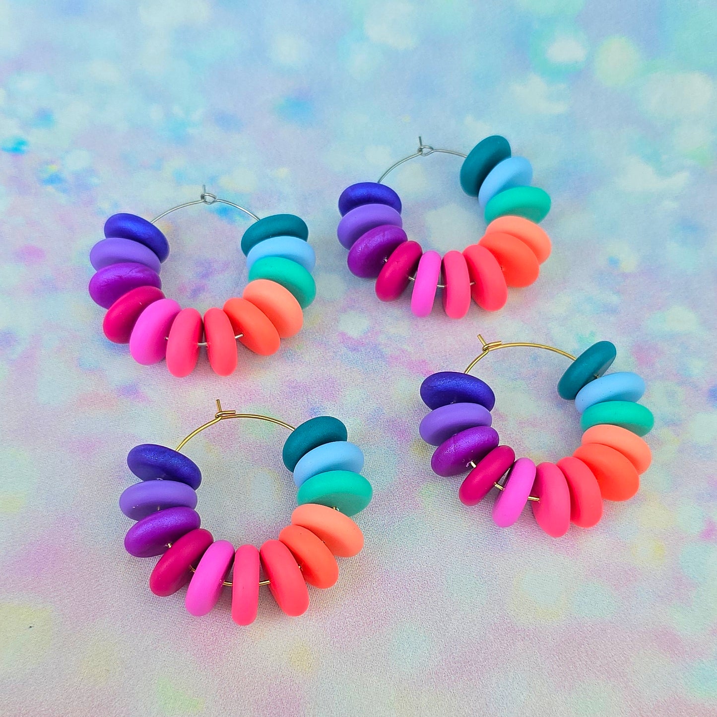 Mermaid Magic Large Beaded Hoops