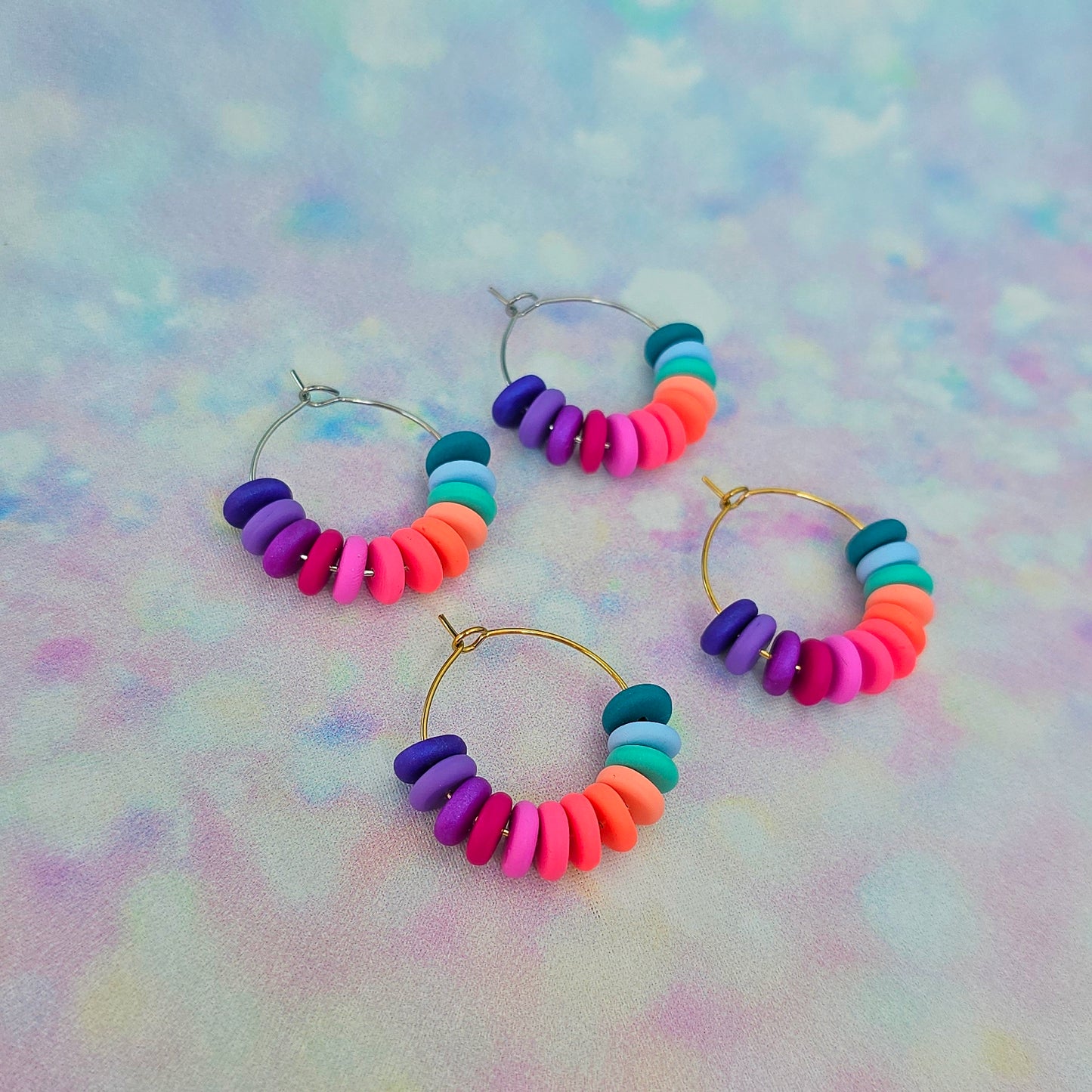 Mermaid Magic Mini Beaded Hoops