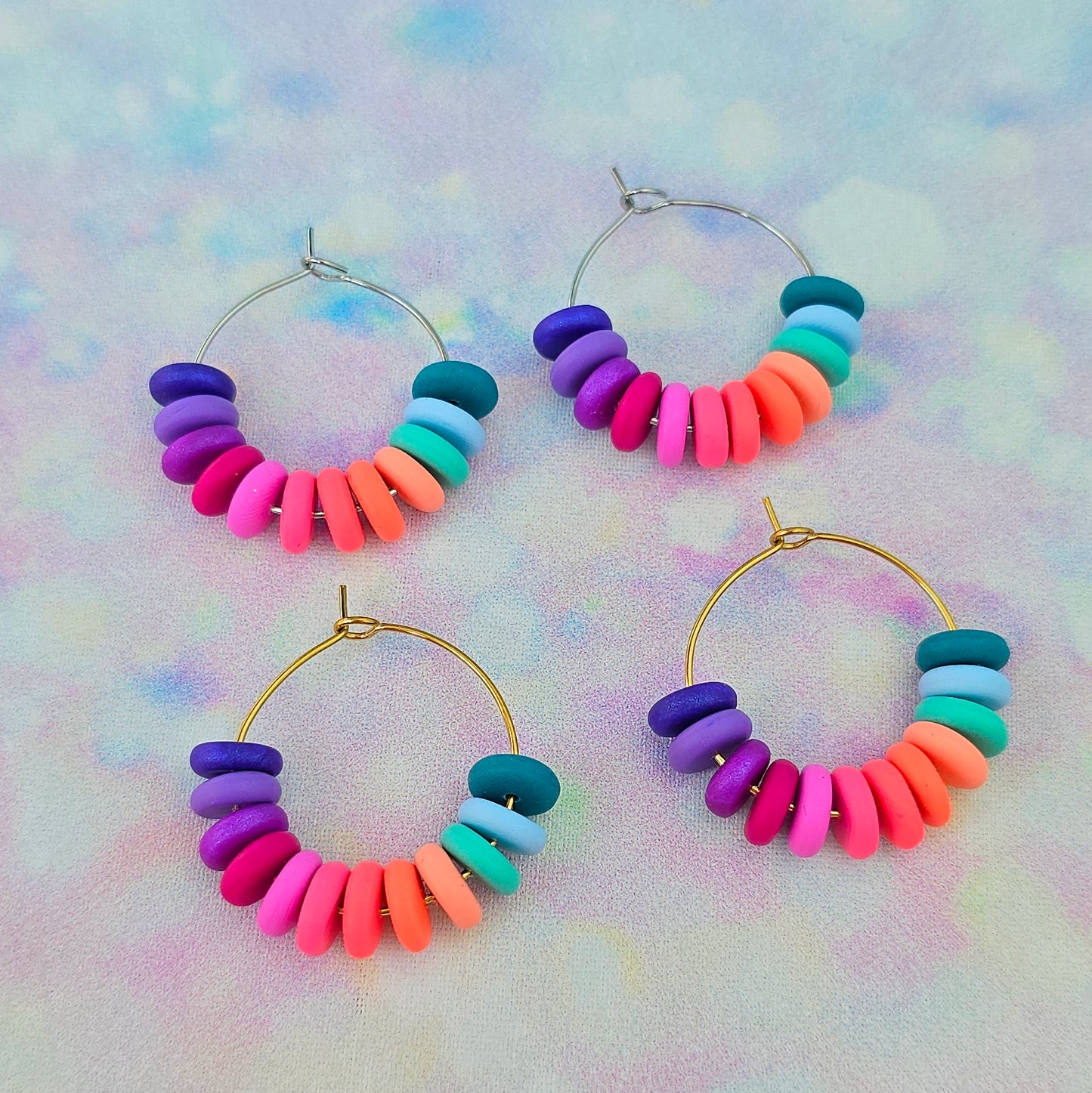 Mermaid Magic Mini Beaded Hoops