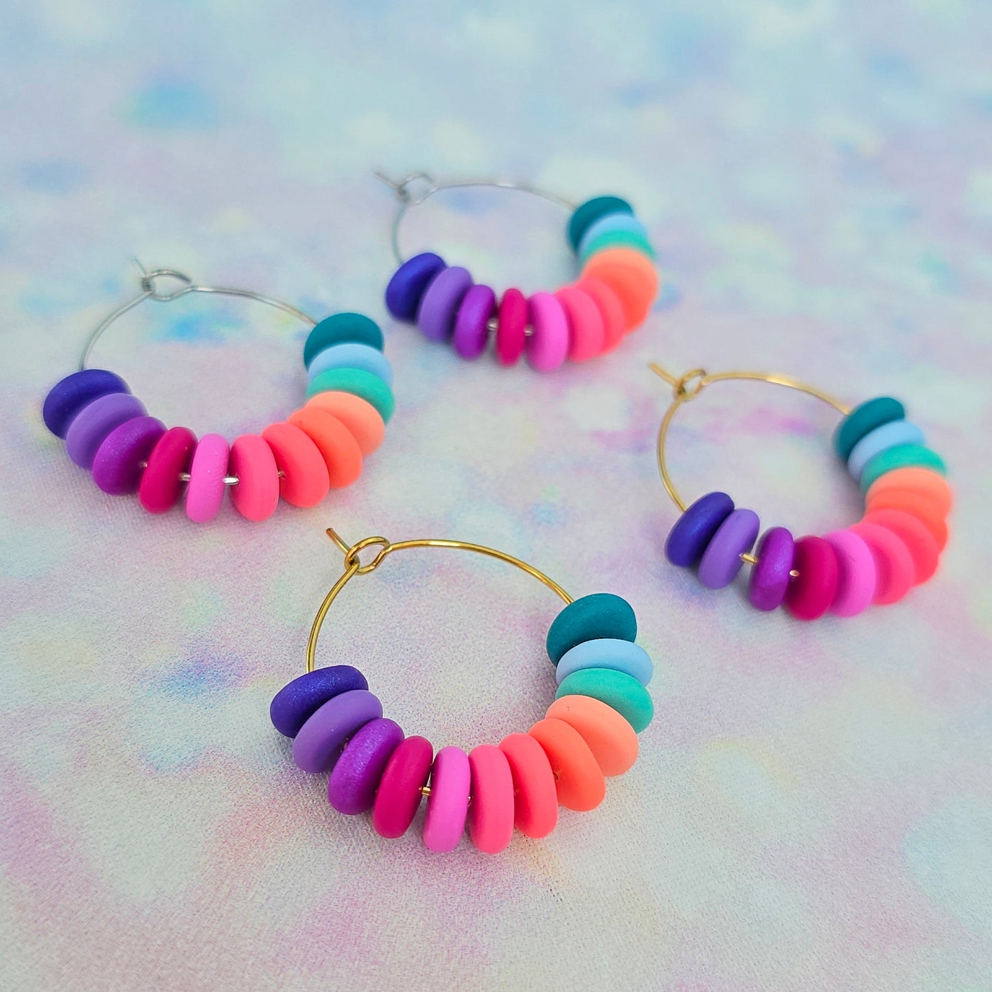 Mermaid Magic Mini Beaded Hoops