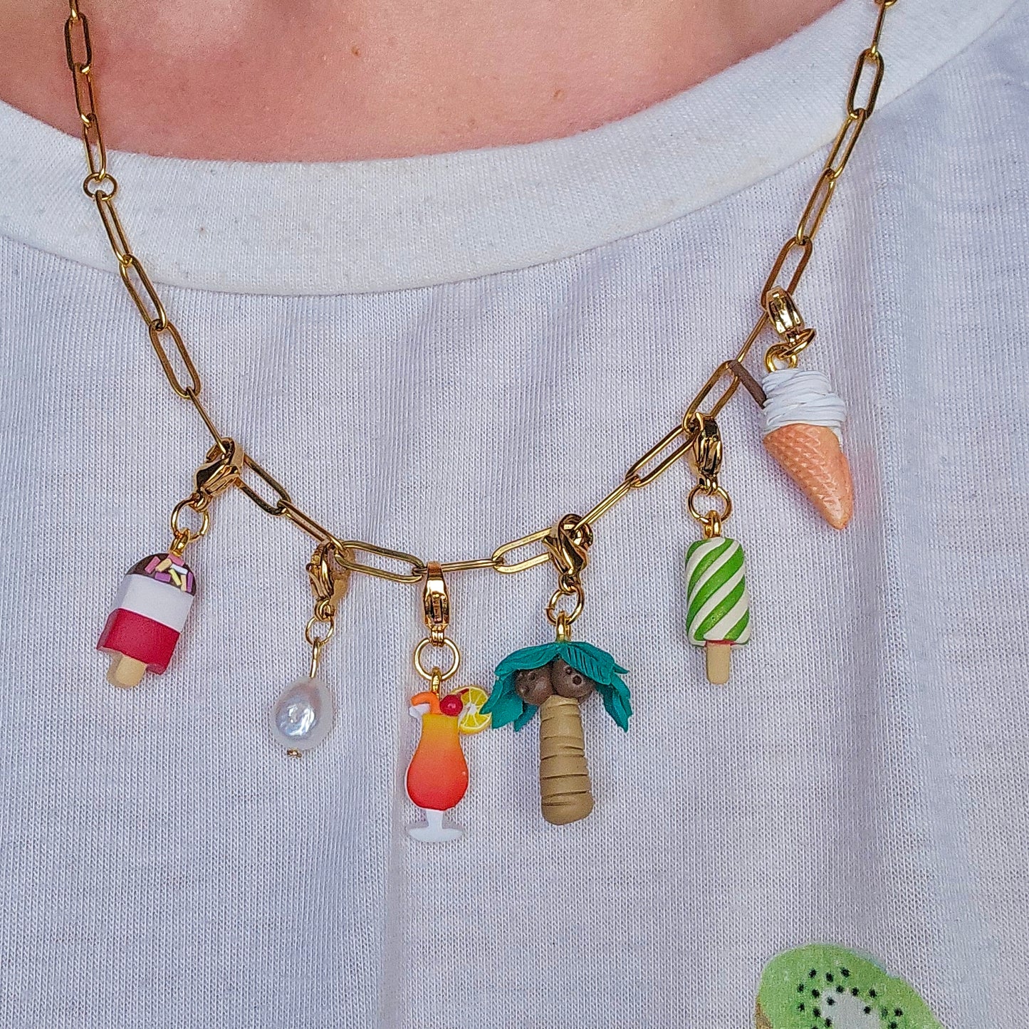 Flake Ice Cream Necklace Charm (Charm Only)