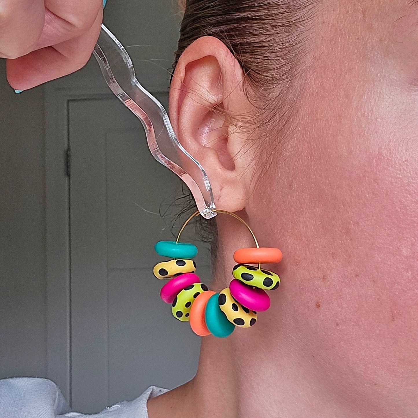 Tropical Paradise Large Beaded Hoops