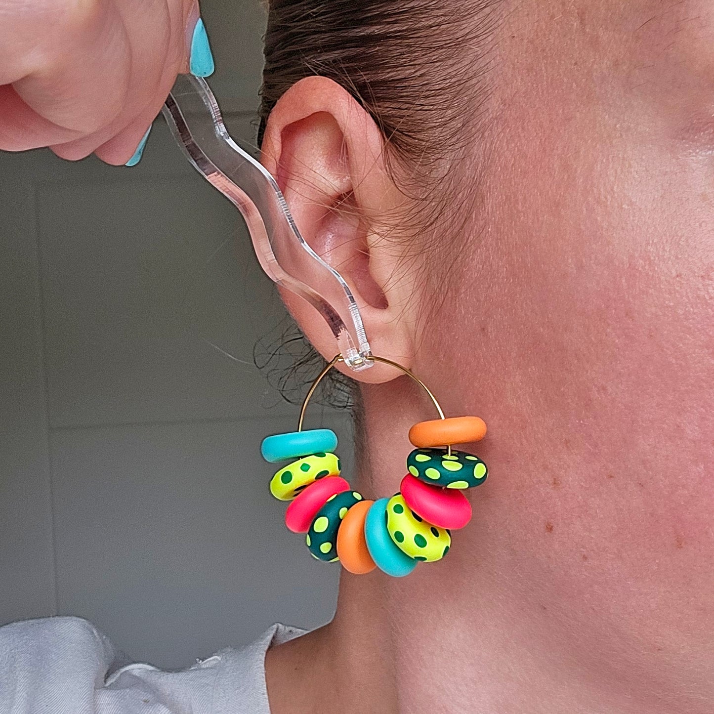 Tropical Paradise Large Beaded Hoops