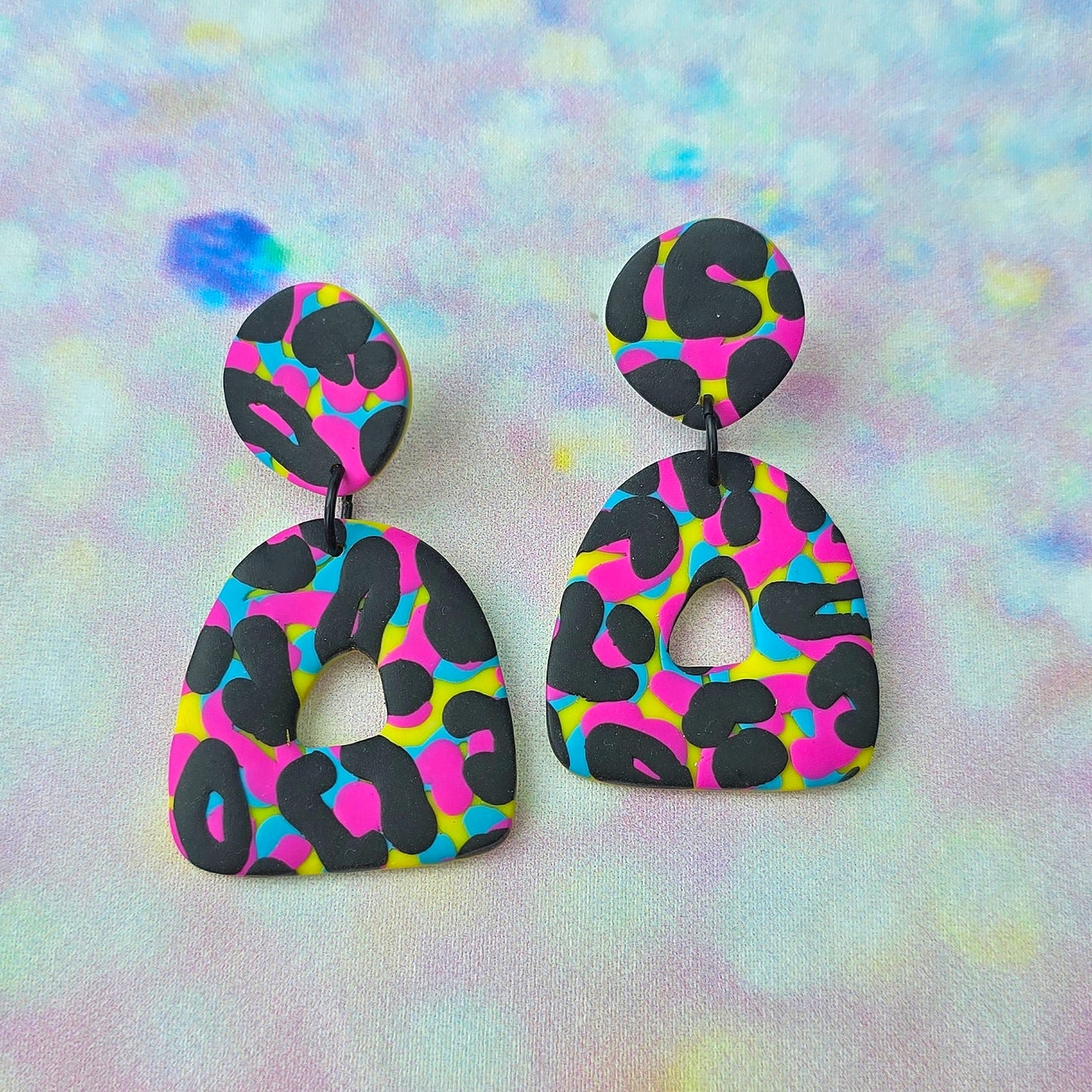 LIMITED EDITION Multicoloured Leopard Triangle Dangles