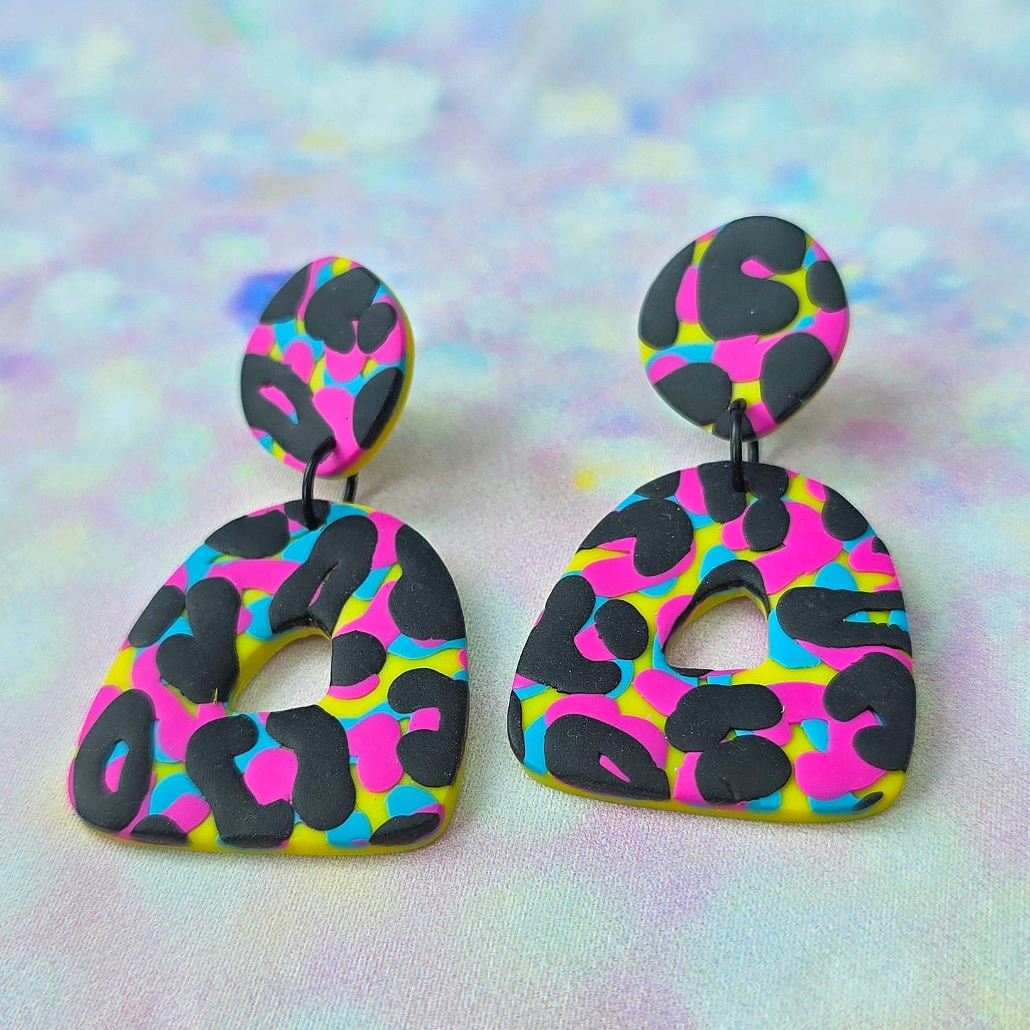 LIMITED EDITION Multicoloured Leopard Triangle Dangles