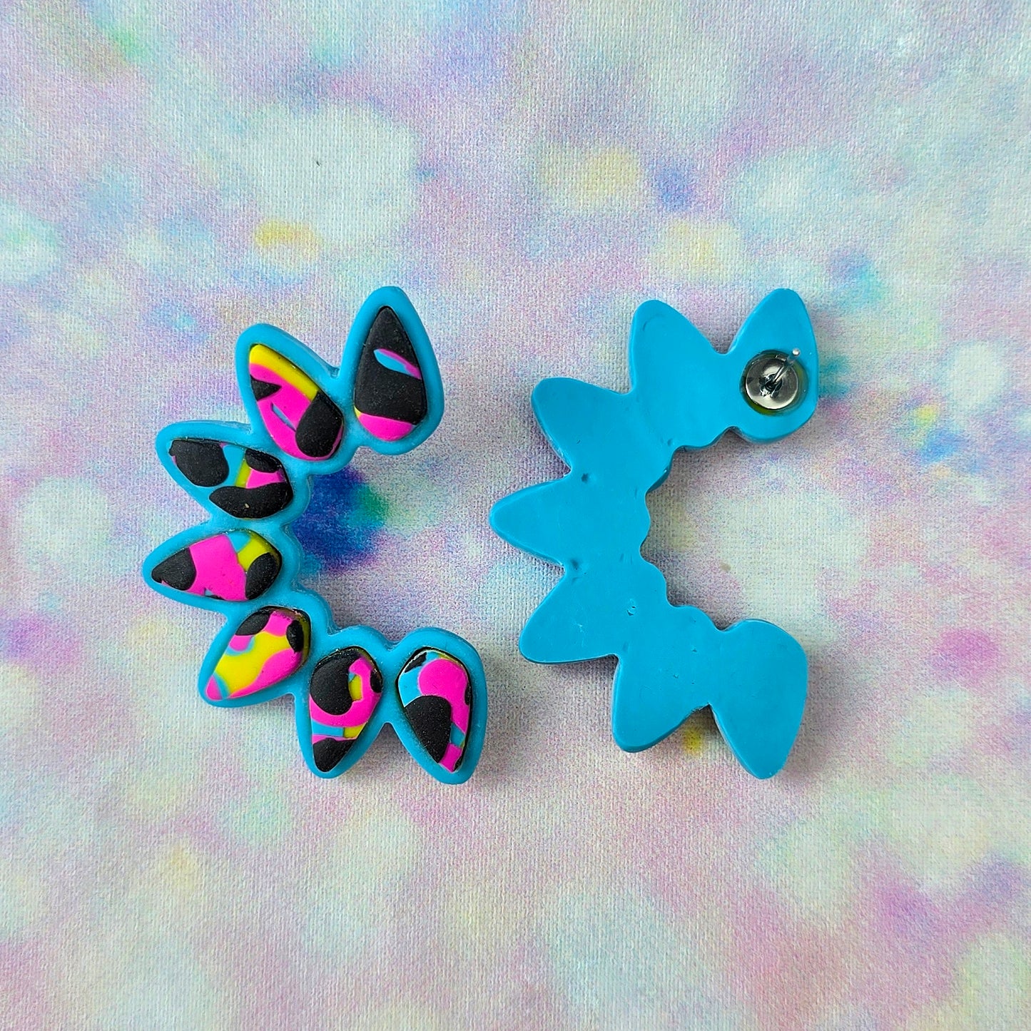 LIMITED EDITION Multicoloured Leopard Print Spiky Studs