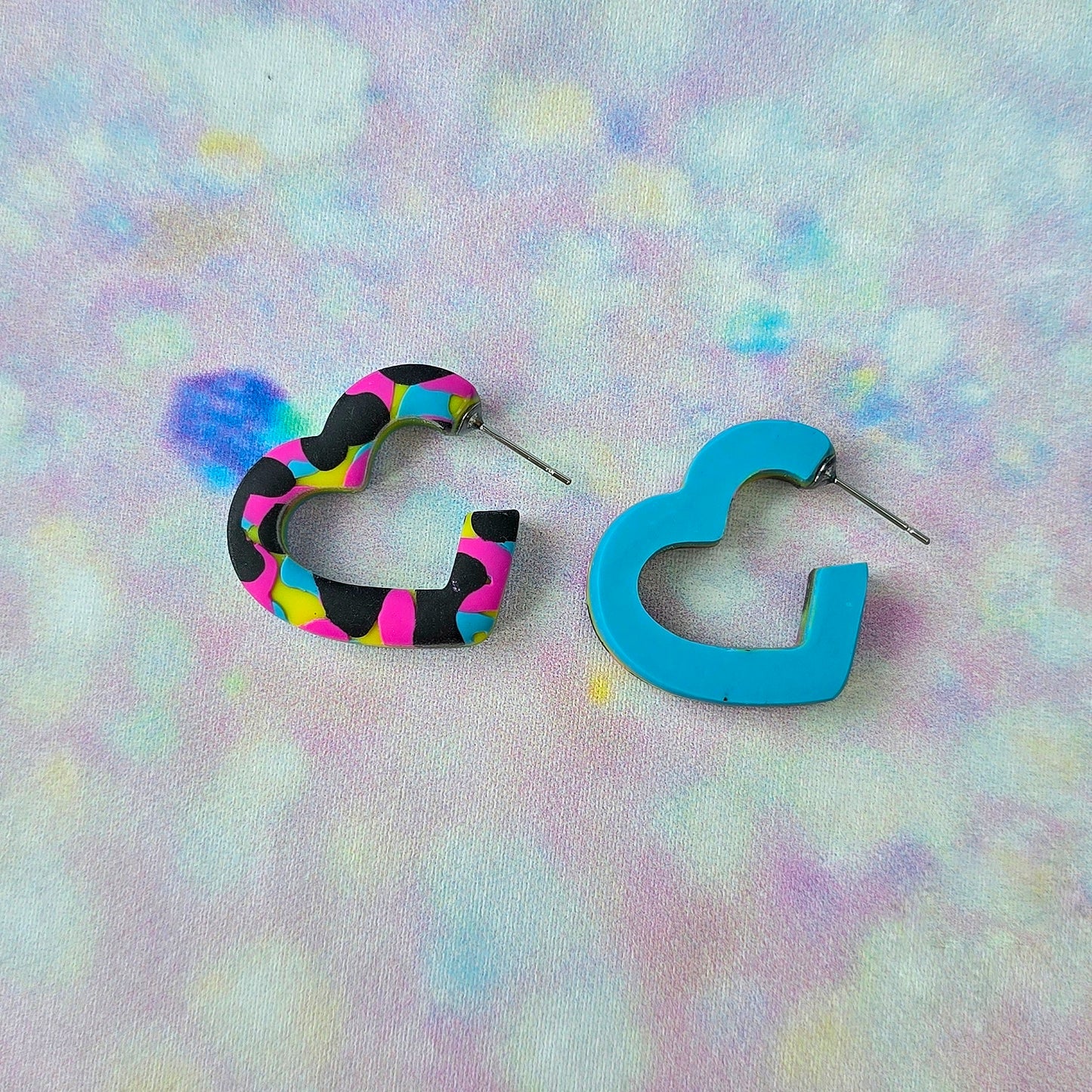 LIMITED EDITION Multicoloured Leopard Print Mini Heart Shaped Hoops