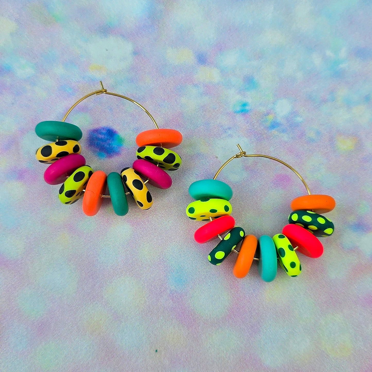 Tropical Paradise Large Beaded Hoops