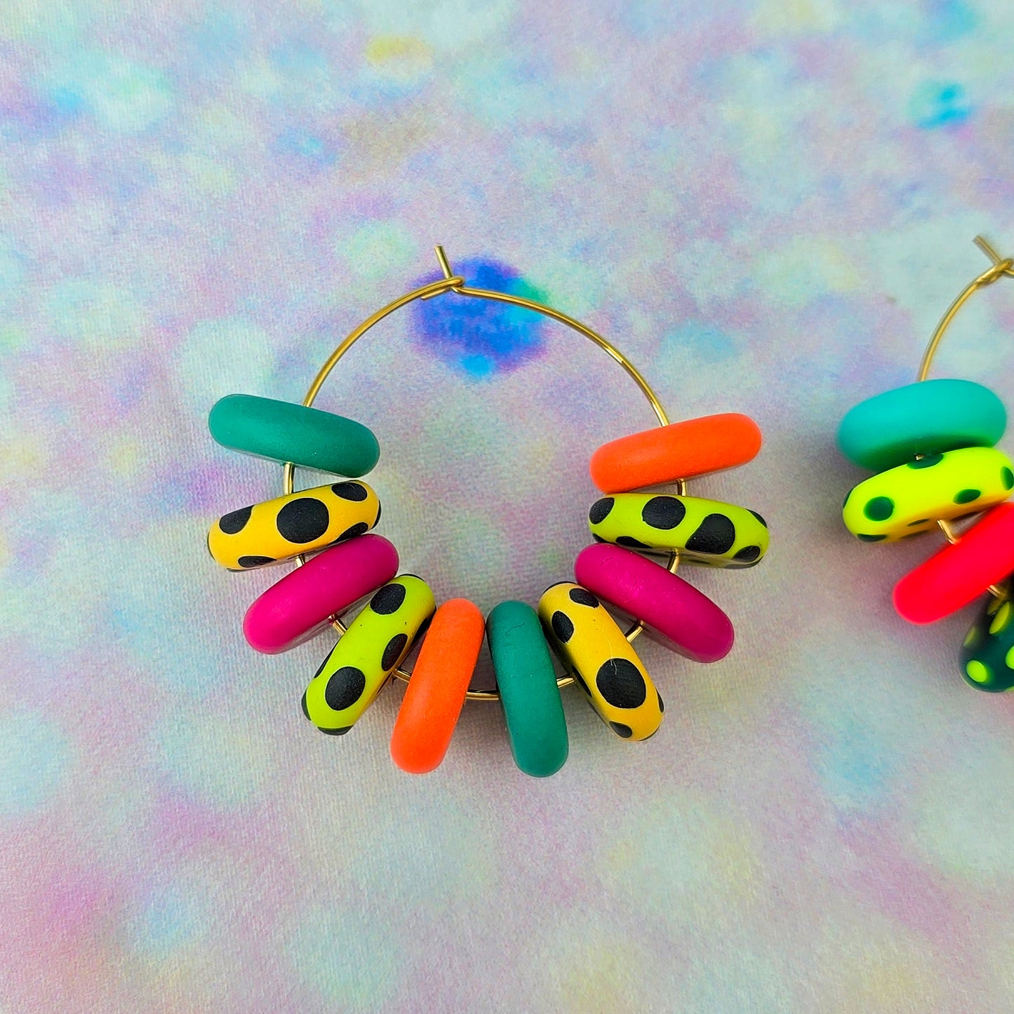 Tropical Paradise Large Beaded Hoops