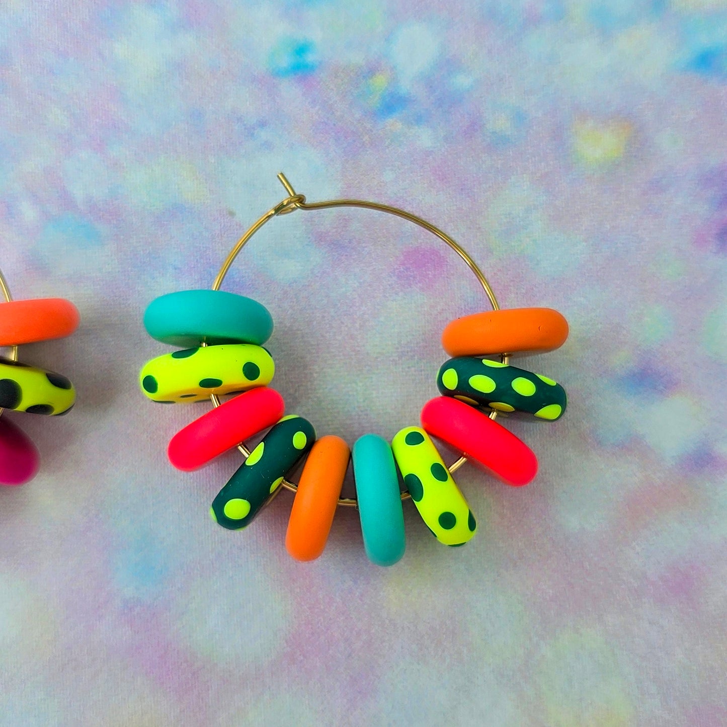 Tropical Paradise Large Beaded Hoops