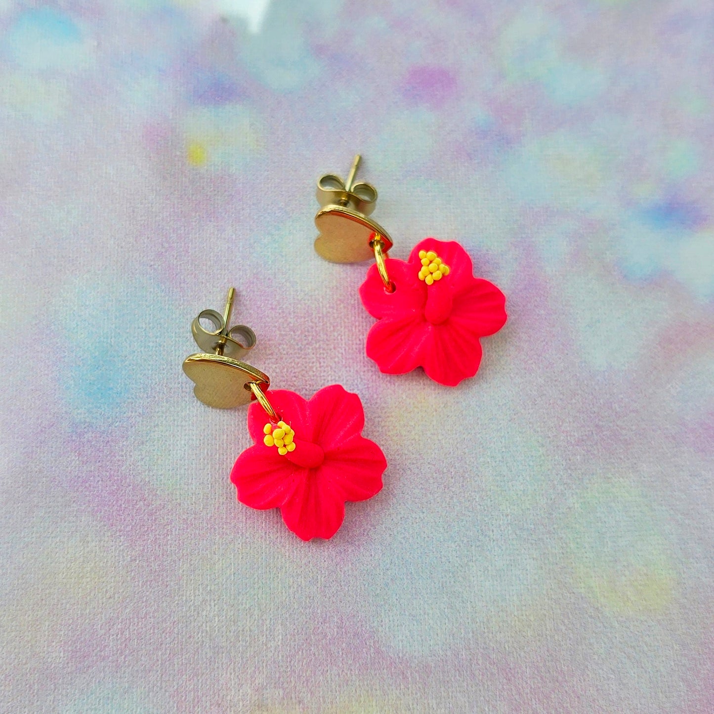 Hibiscus (Hot Pink) Dangles