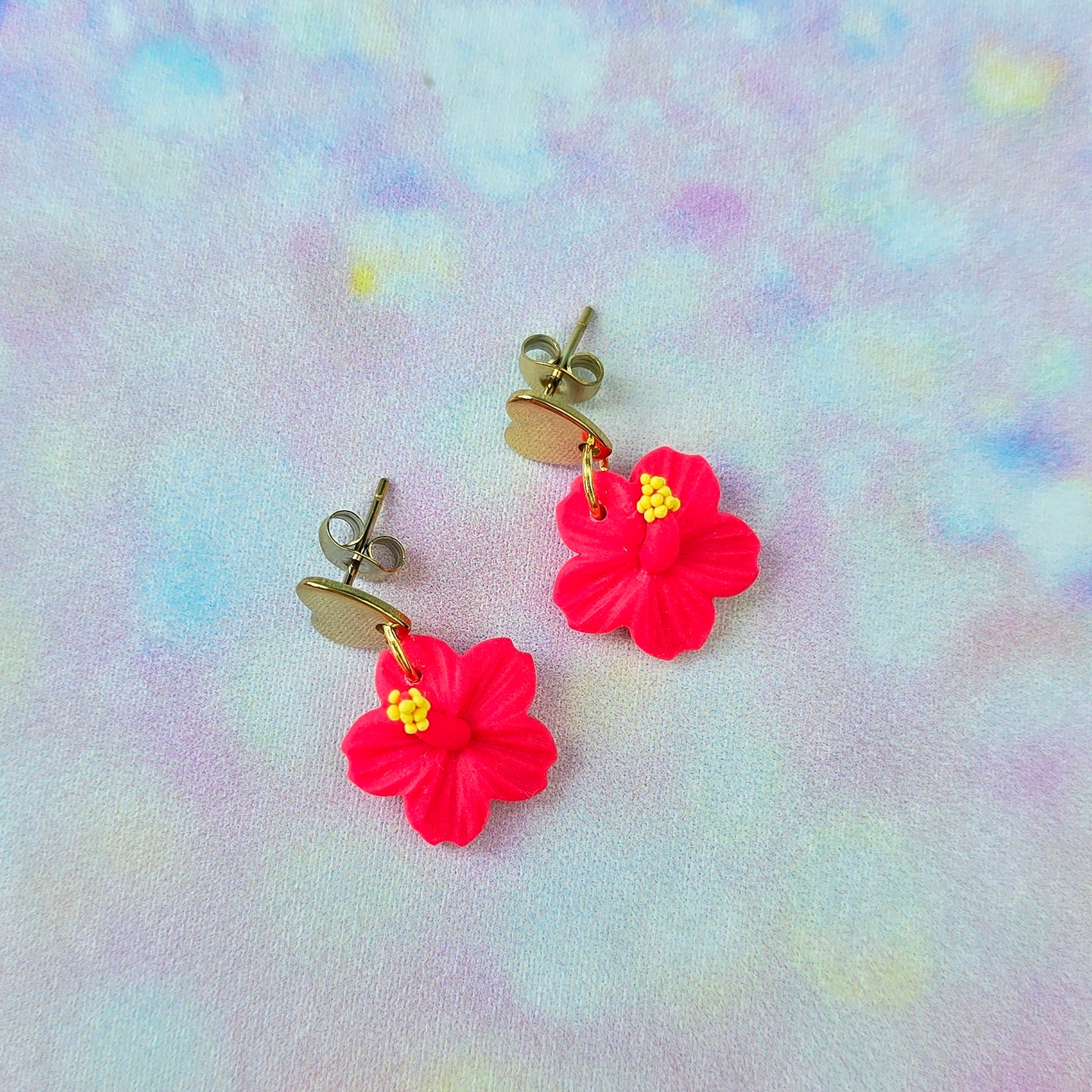 Hibiscus (Hot Pink) Dangles