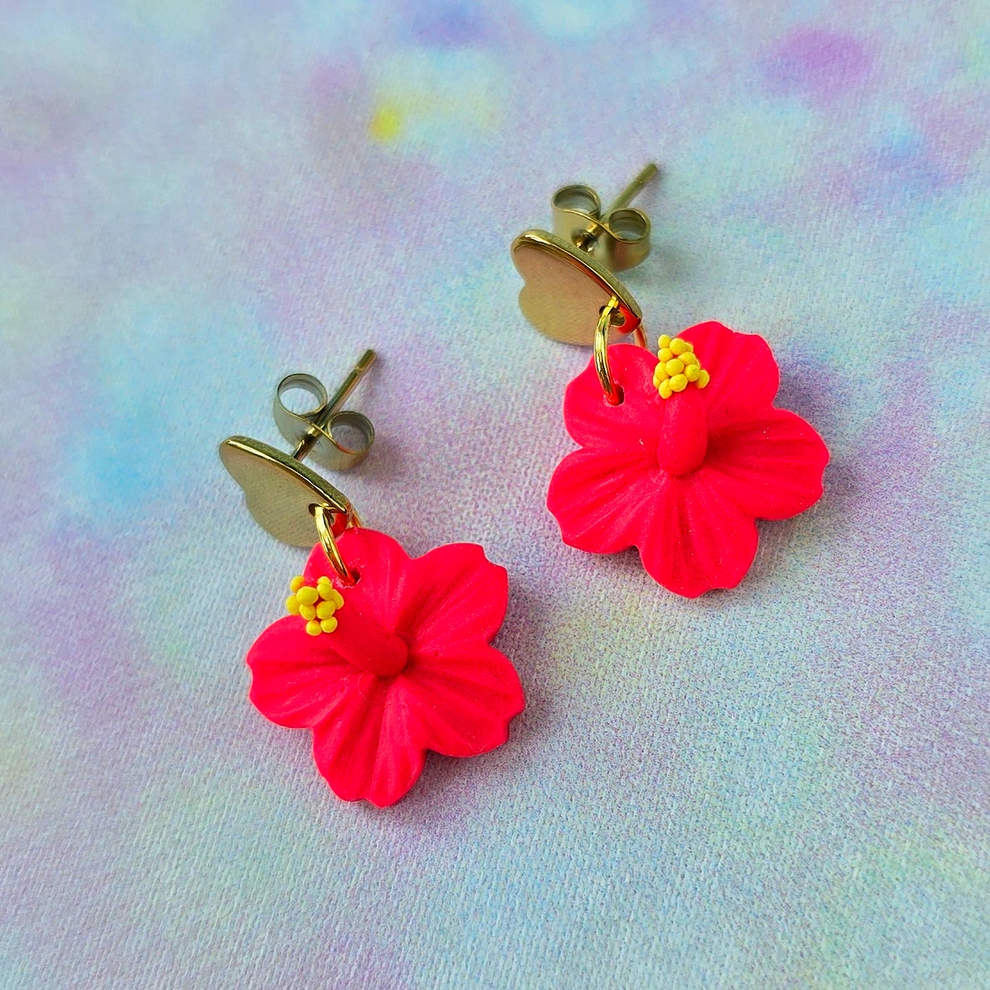 Hibiscus (Hot Pink) Dangles