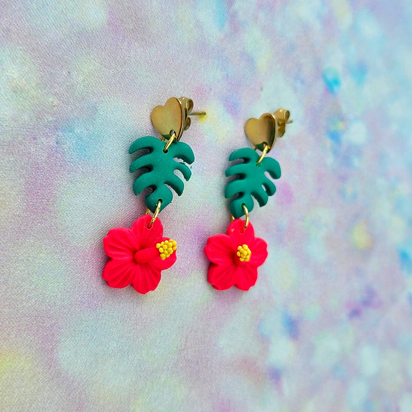 Monstera and Hibiscus Dangles