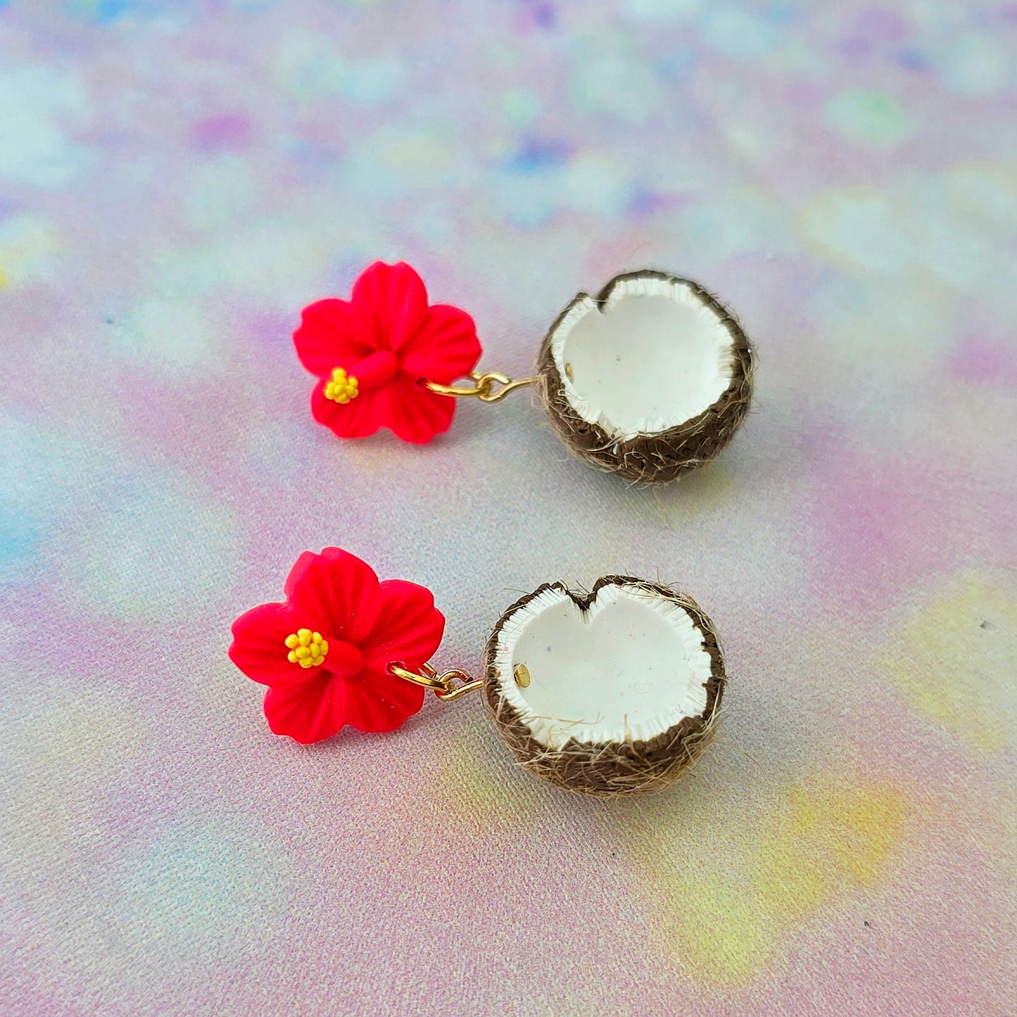 Coconut and Hibiscus Dangles