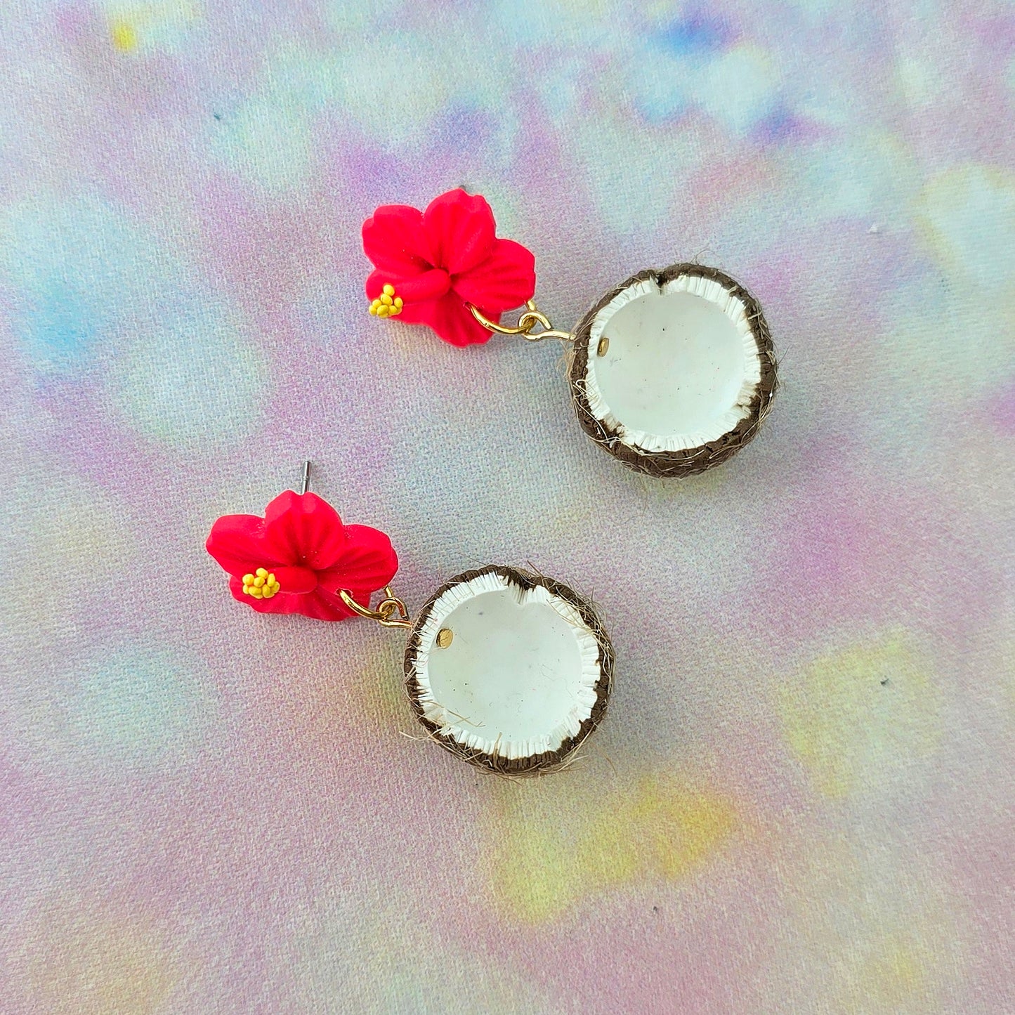 Coconut and Hibiscus Dangles