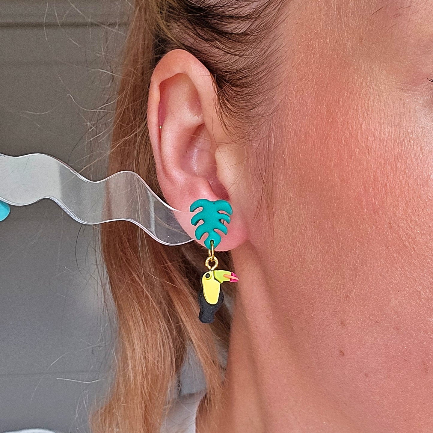 Toucan and Monstera Dangles (Copy)