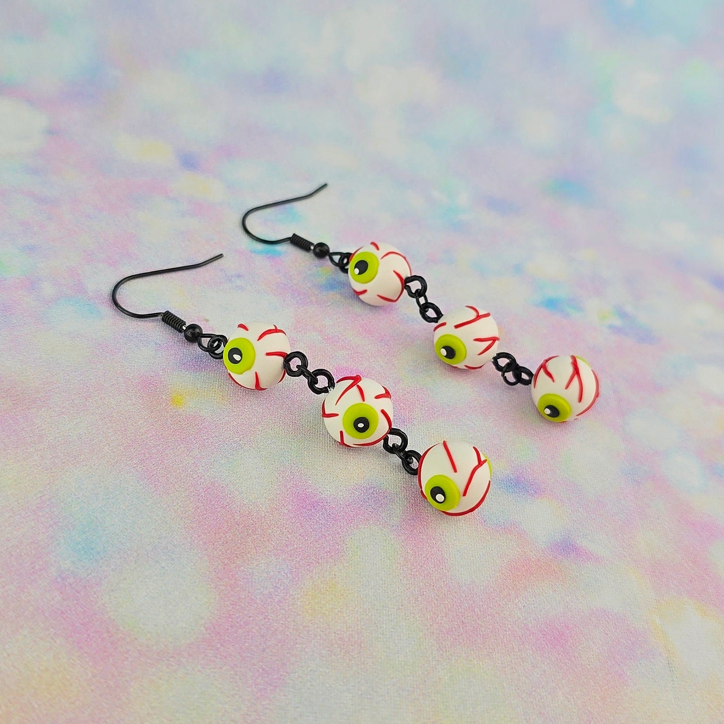White Eyeball 3 Drop Dangles