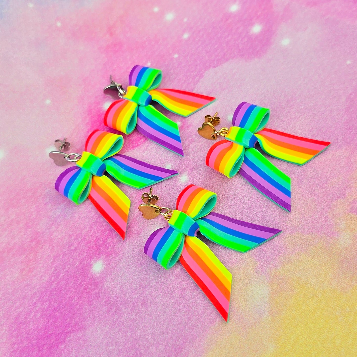 LIMITED EDITION Neon Night's Mini Bow Dangles