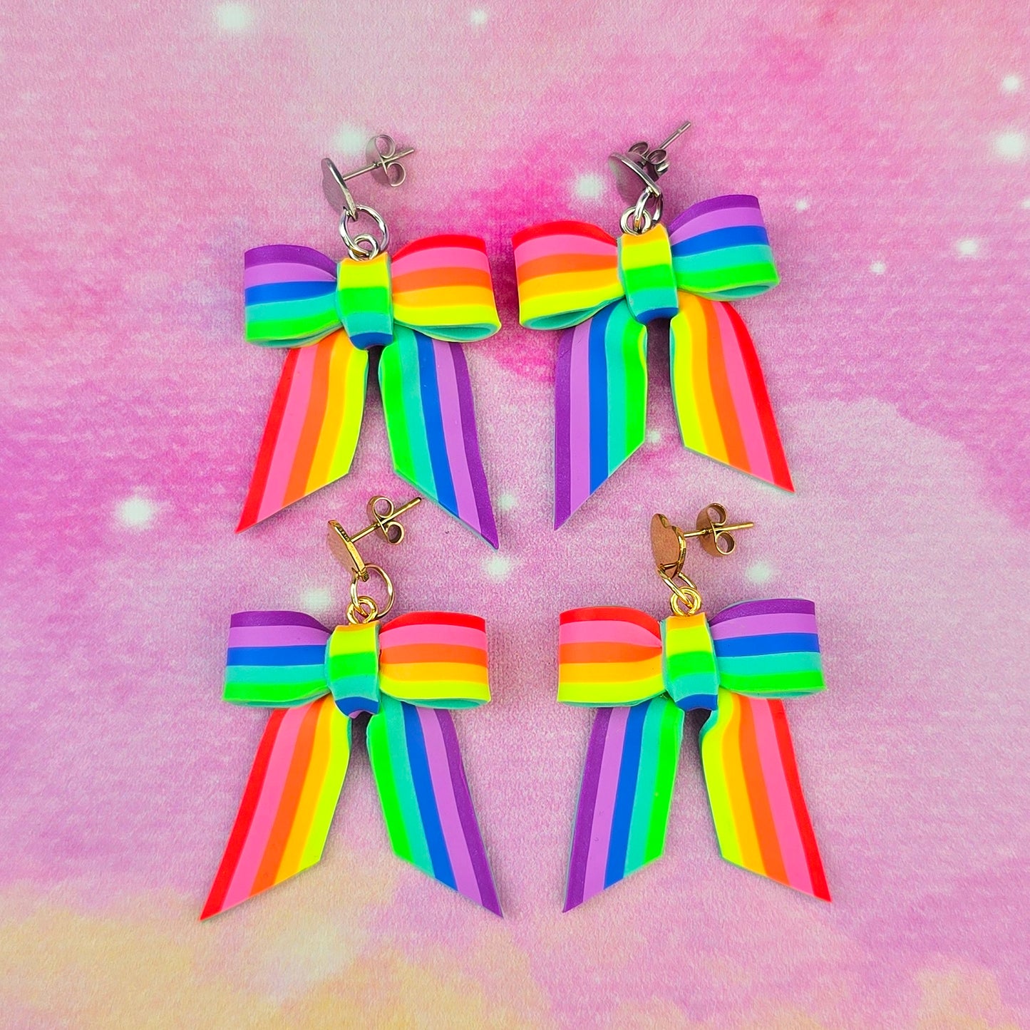 LIMITED EDITION Neon Night's Mini Bow Dangles