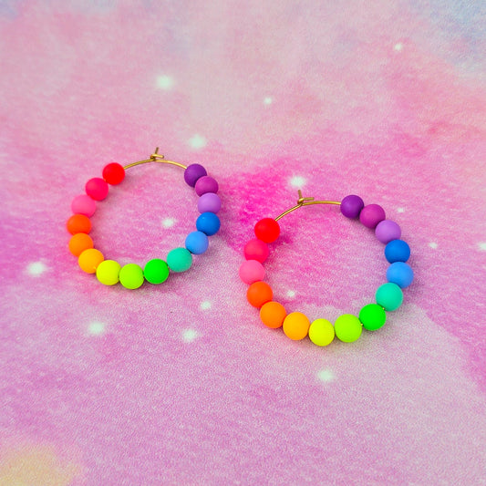 LIMITED EDITION Neon Night's Beaded Hoops