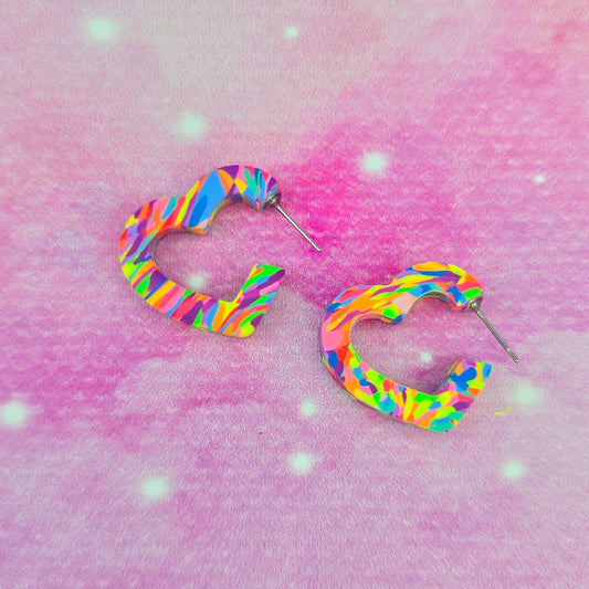 LIMITED EDITION Neon Night's Mini Heart Shaped Hoops